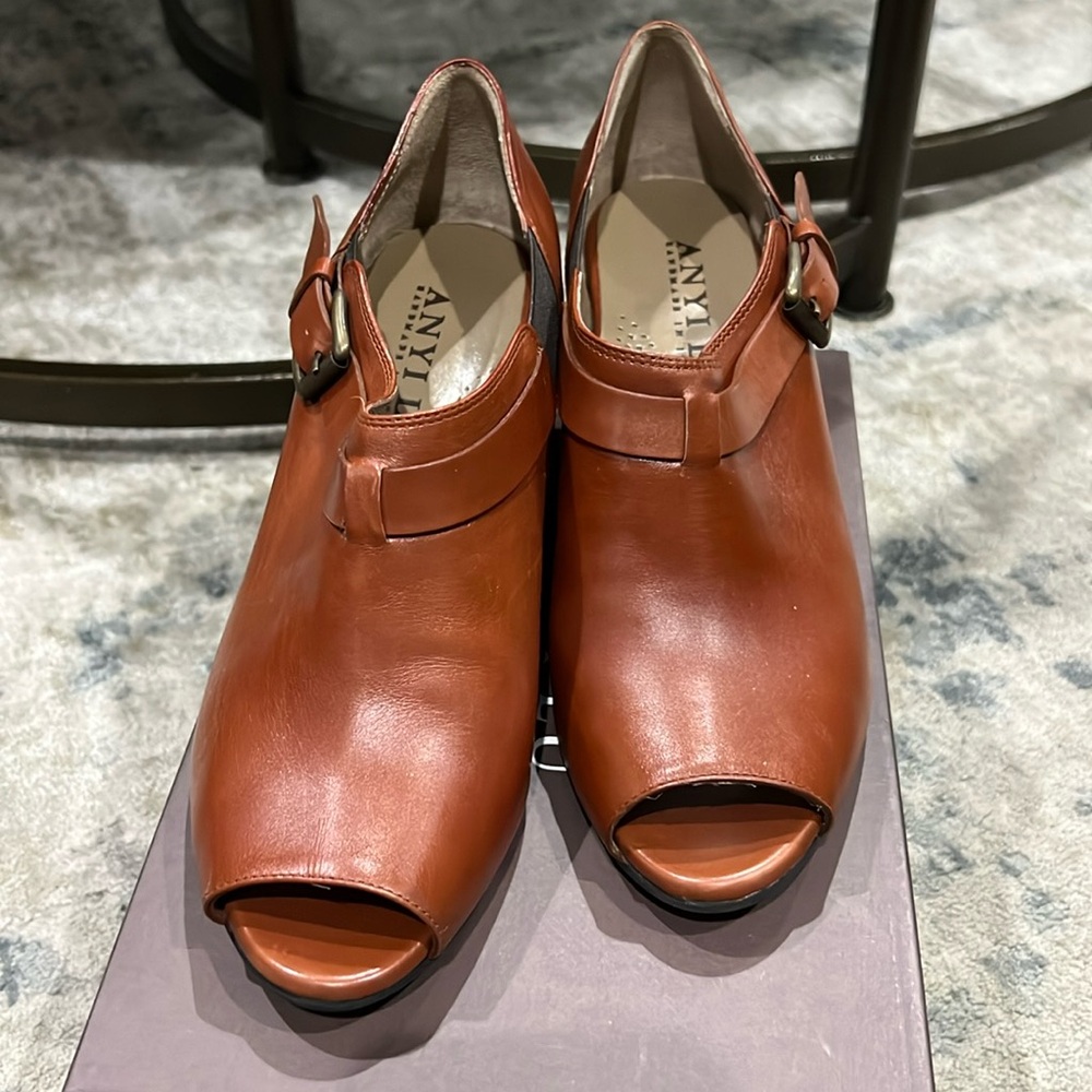 Anyi Lu couture comfort wedge peep toe